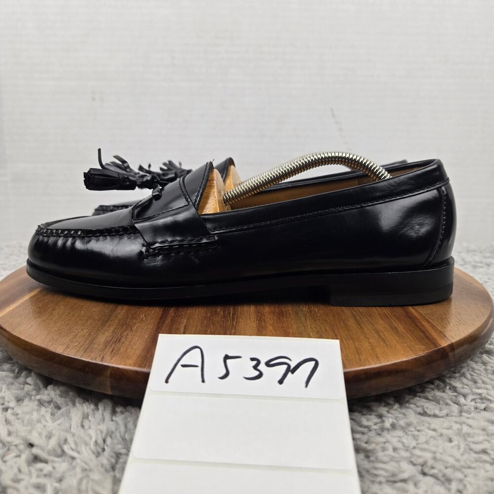 Cole Haan Mens 8.5D Black Leather Casual Lifestyle Daily Pinch Tassel Loafer